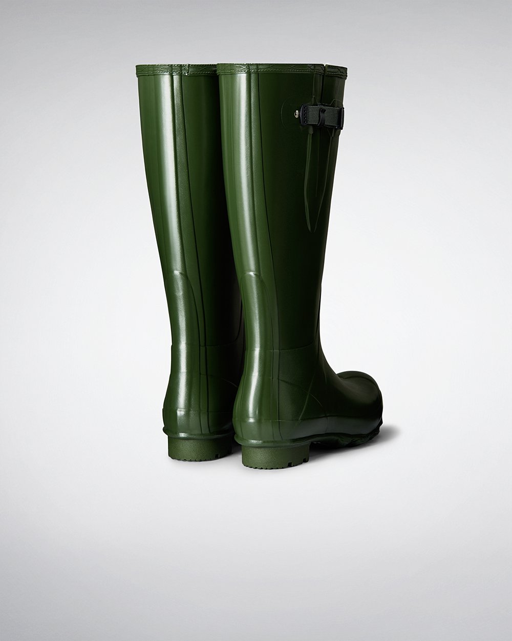 Mens Hunter Norris Field Side Adjustable - Tall Rain Boots Green - 3462-PQFSN